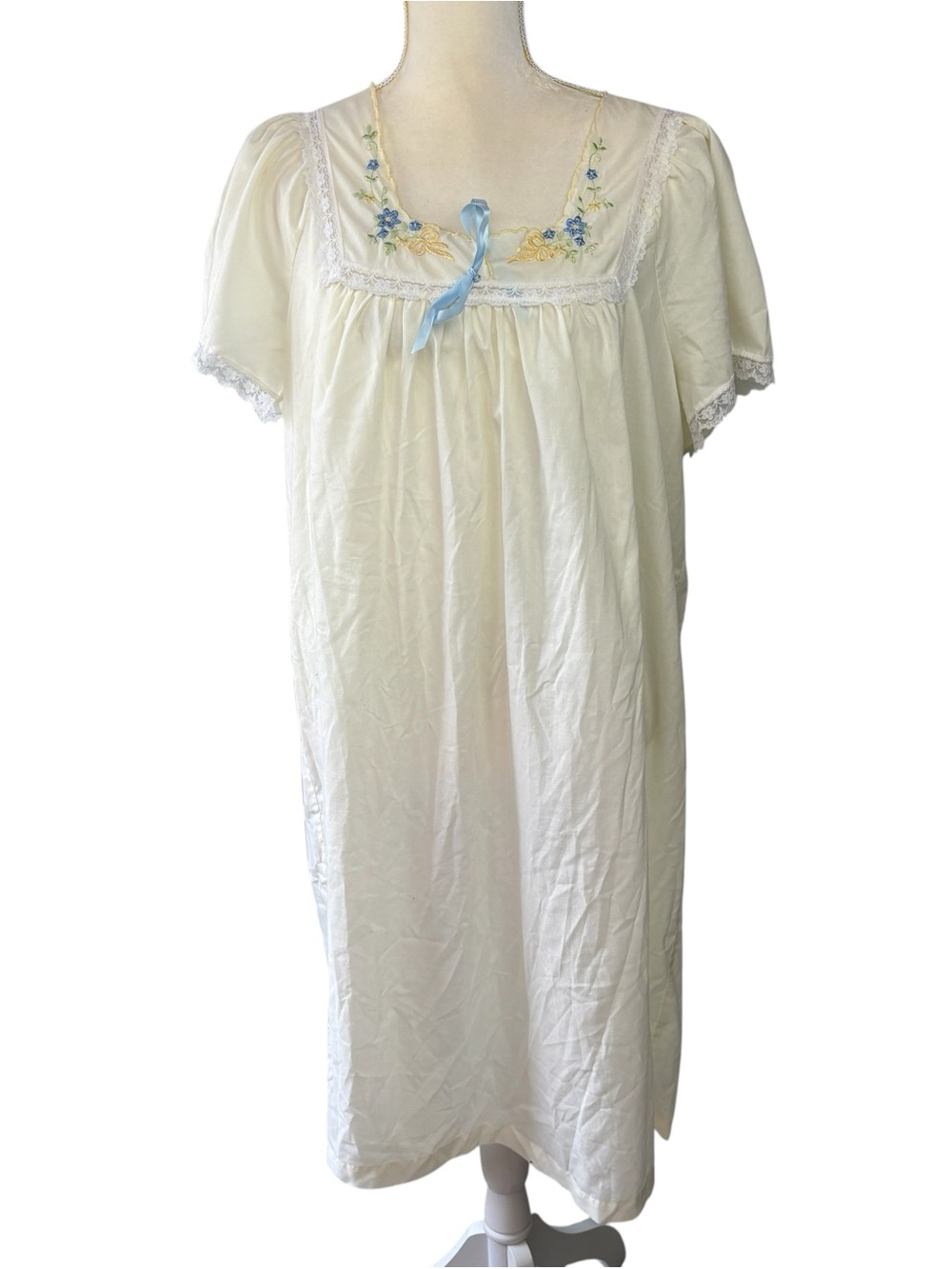 Short-sleeve nightgown, 2XL, vintage?, floral, cozy, cottage, feminine, summer